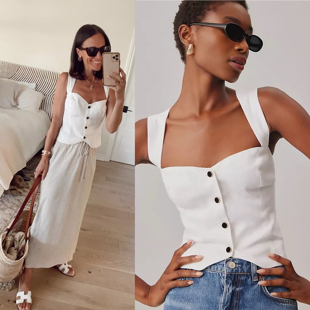 NWT Reformation Anthropologie Kimberly Linen Top